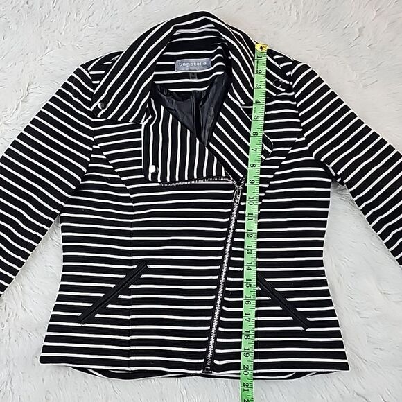 Bagatelle -951 Women's‎ Striped Moto Jacket Size Small - Picture 7 of 11